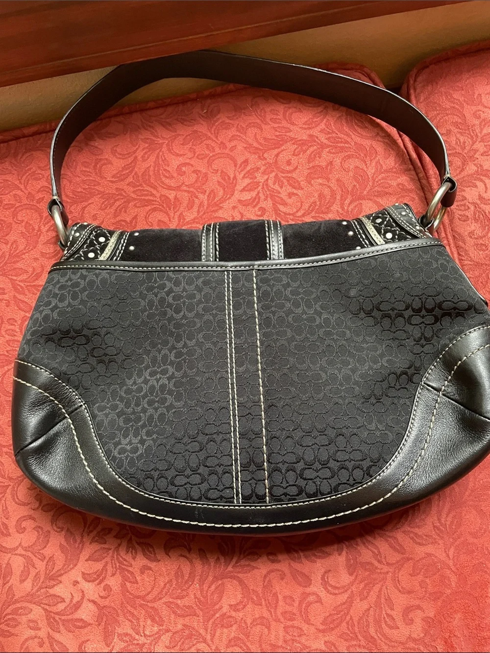 Coach SoHo Black leather and suede bag